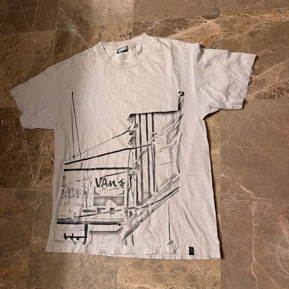 Vans Graphic Print Short Sleeve T-Shirt Grey Size Large